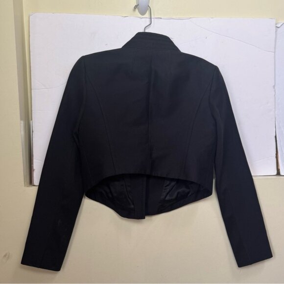 BCBG MAXAZRIA NEW Silk Cotton Bolero Crop Side Zip Jacket Blazer Preppy Pocket S - Picture 4 of 16